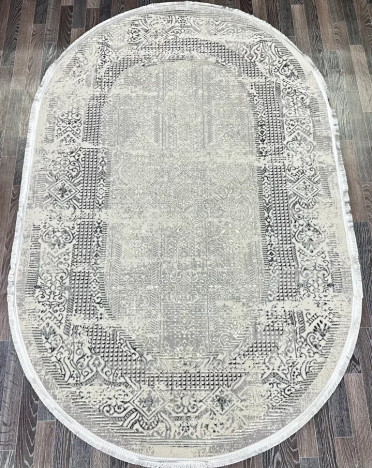 Ковер турецкий L178B FESTIVAL (Полиэстер, серый) овальный